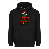 Black happy holidays christmas tree Heavyweight Hoodie - RanaPortraitStore
