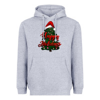 Heather Grey happy holidays christmas tree Heavyweight Hoodie - RanaPortraitStore