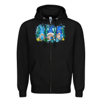 Black snowman gnome Zipper Hoodie - Zillion Design Studio