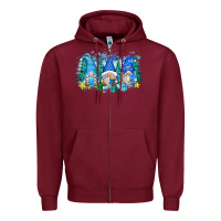 Burgundy snowman gnome Zipper Hoodie - Zillion Design Studio