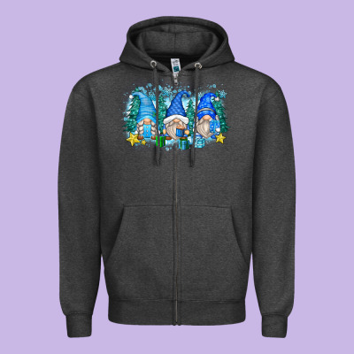 Snowman Gnome Zipper Hoodie Designed By Zillion Design Studio