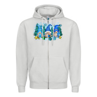 Dove Grey snowman gnome Zipper Hoodie - Zillion Design Studio