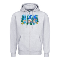 Heather Grey snowman gnome Zipper Hoodie - Zillion Design Studio
