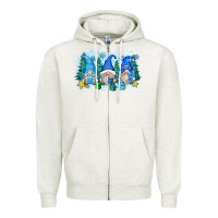 Oatmeal Heather snowman gnome Zipper Hoodie - Zillion Design Studio