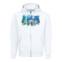 White snowman gnome Zipper Hoodie - Zillion Design Studio