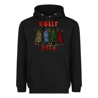 Black holly jolly Christmas trees Heavyweight Hoodie - RanaPortraitStore