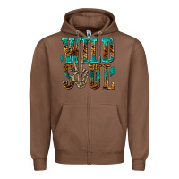 Chestnut wild soul with skeleton hand Zipper Hoodie - texasbilliewilder
