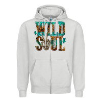 Dove Grey wild soul with skeleton hand Zipper Hoodie - texasbilliewilder
