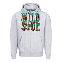 Heather Grey wild soul with skeleton hand Zipper Hoodie - texasbilliewilder
