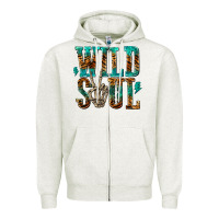 Oatmeal Heather wild soul with skeleton hand Zipper Hoodie - texasbilliewilder
