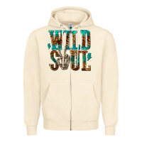 Sandshell wild soul with skeleton hand Zipper Hoodie - texasbilliewilder