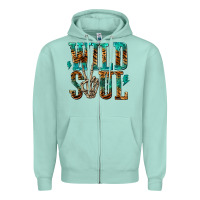 Seafoam wild soul with skeleton hand Zipper Hoodie - texasbilliewilder