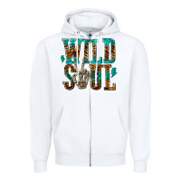 White wild soul with skeleton hand Zipper Hoodie - texasbilliewilder