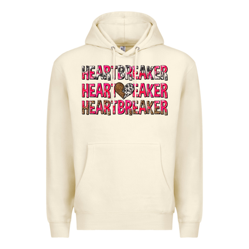 Heartbreaker With Leopard And Cowhide Premium Hoodie by NancyCooperArtShop | Teevron