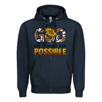 Navy with god al things ara possible Zipper Hoodie - texasbilliewilder