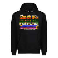 Black serape sunflowers leopard cowhide background Premium Hoodie - RanaPortraitStore