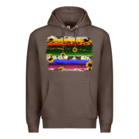 Coffee serape sunflowers leopard cowhide background Premium Hoodie - RanaPortraitStore