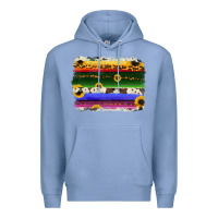 Colony Blue serape sunflowers leopard cowhide background Premium Hoodie - RanaPortraitStore