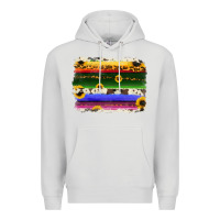 Dove Grey serape sunflowers leopard cowhide background Premium Hoodie - RanaPortraitStore