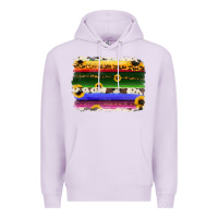 Lilac serape sunflowers leopard cowhide background Premium Hoodie - RanaPortraitStore