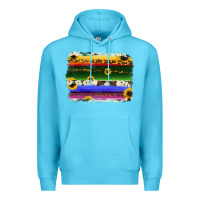 Ocean Blue serape sunflowers leopard cowhide background Premium Hoodie - RanaPortraitStore