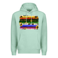 Seafoam serape sunflowers leopard cowhide background Premium Hoodie - RanaPortraitStore