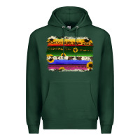 Sports Green serape sunflowers leopard cowhide background Premium Hoodie - RanaPortraitStore