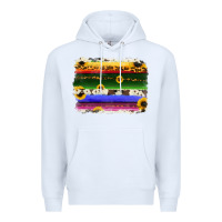 White serape sunflowers leopard cowhide background Premium Hoodie - RanaPortraitStore