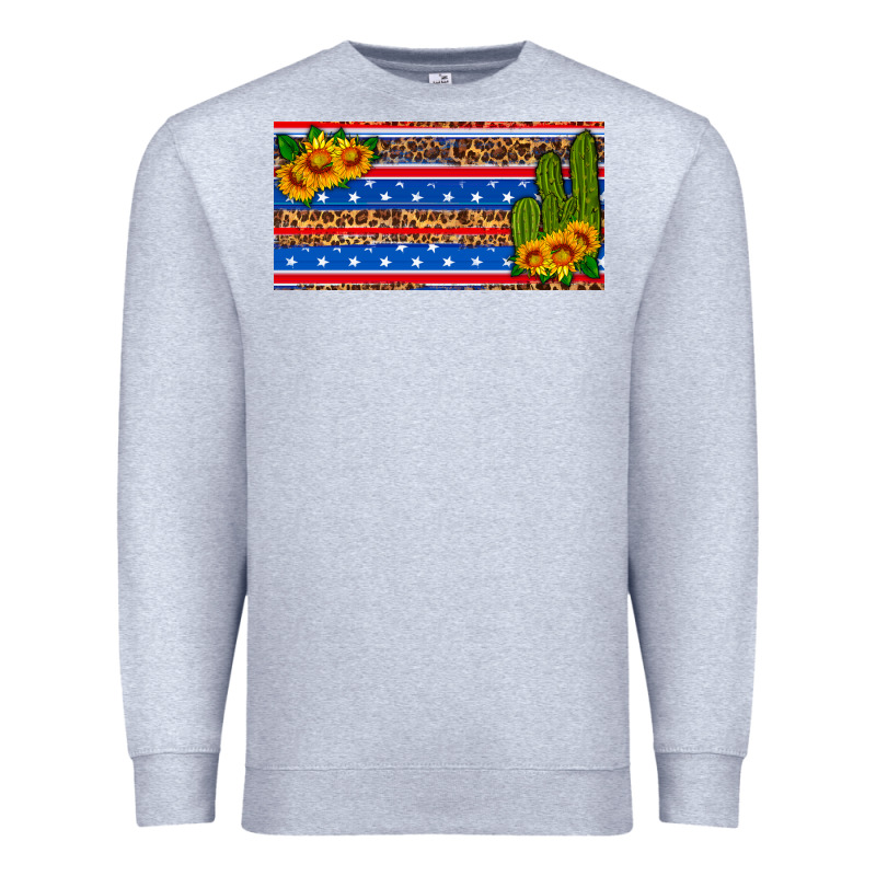 Usa Sunflower And Cactus License Plate Premium Sweatshirt by HRA Design Shop | Teevron