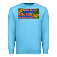 Ocean Blue usa sunflower and cactus license plate Premium Sweatshirt - HRA Design Shop