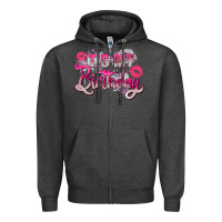Charcoal Heather pink it's my birthday Zipper Hoodie - Zillion Design Studio