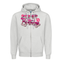 Dove Grey pink it's my birthday Zipper Hoodie - Zillion Design Studio