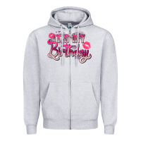 Heather Grey pink it's my birthday Zipper Hoodie - Zillion Design Studio