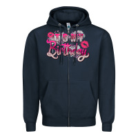Navy pink it's my birthday Zipper Hoodie - Zillion Design Studio