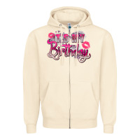 Sandshell pink it's my birthday Zipper Hoodie - Zillion Design Studio