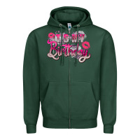 Sports Green pink it's my birthday Zipper Hoodie - Zillion Design Studio
