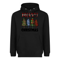 Black merry christmas trees Heavyweight Hoodie - RanaPortraitStore