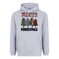 Heather Grey merry christmas trees Heavyweight Hoodie - RanaPortraitStore