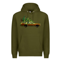 Army Green christmas vacation car Premium Hoodie - Jasminsmagicworld