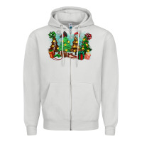 Christmas Trees With Football Zipper Hoodie | Teevron