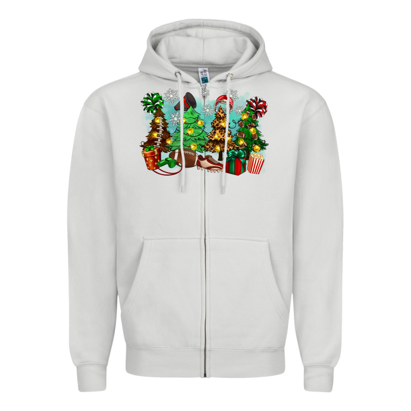 Christmas Trees With Football Zipper Hoodie by Zillion Design Studio | Teevron