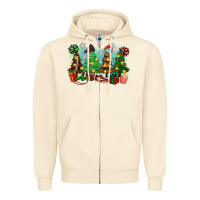 Sandshell christmas trees with football Zipper Hoodie - Zillion Design Studio