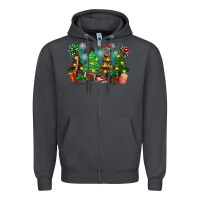 Smoke christmas trees with football Zipper Hoodie - Zillion Design Studio