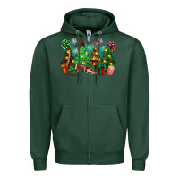 Sports Green christmas trees with football Zipper Hoodie - Zillion Design Studio