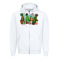 White christmas trees with football Zipper Hoodie - Zillion Design Studio