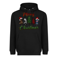 Black merry christmas trees Heavyweight Hoodie - RanaPortraitStore