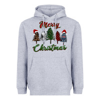 Heather Grey merry christmas trees Heavyweight Hoodie - RanaPortraitStore