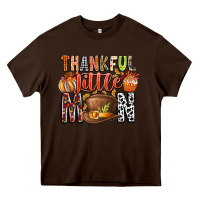 Chocolate Brown Thankful Little Mon Heavy Core Tee - CowhideDigitalArt