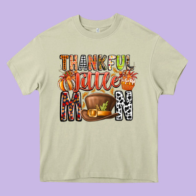 Thankful Little Mon Heavy Core Tee Designed By Cowhidedigitalart