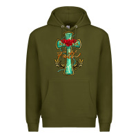Army Green cross faith Premium Hoodie - BarkalooDesign